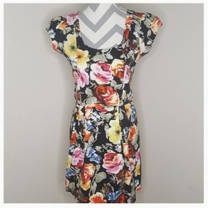 Maude Black with Colorful Flower Dress